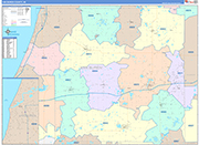 Van Buren County Wall Map Color Cast Style